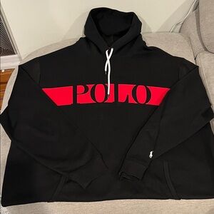 Polo by Ralph Lauren Black Hoodie with Red Logo